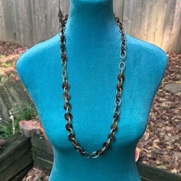 Vintage 14th and Union Hold Tone Tortoise Linked  Necklace - Picture 1 of 4